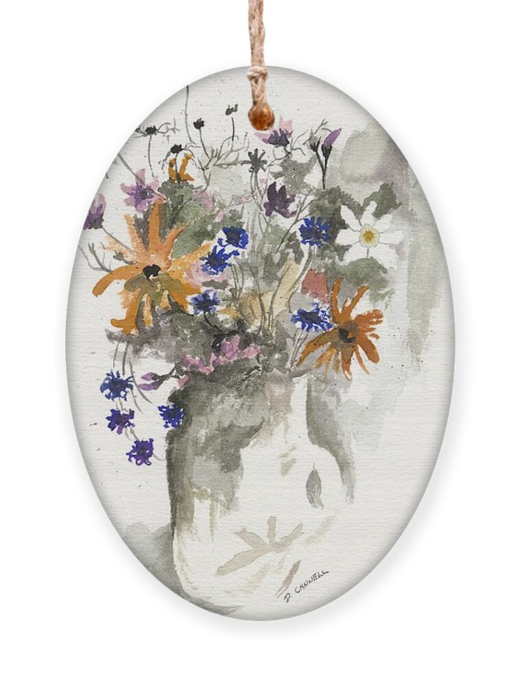 Flower Ornament featuring the painting Flower study fifteen by Darren Cannell