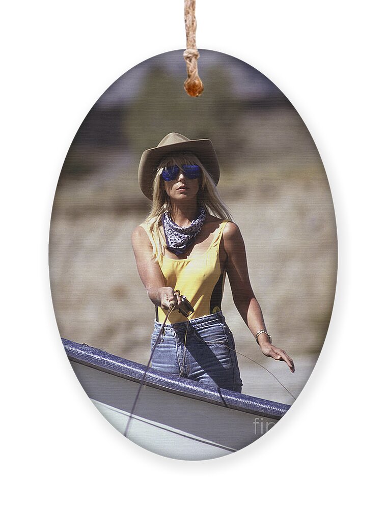 Fly-fishing Actress Heather Thomas Ornament by Daryl L Hunter - Fine Art  America