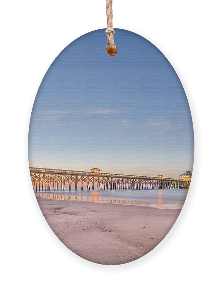 Sunrise Ornament featuring the photograph Folly Beach Sunrise by John Kirkland