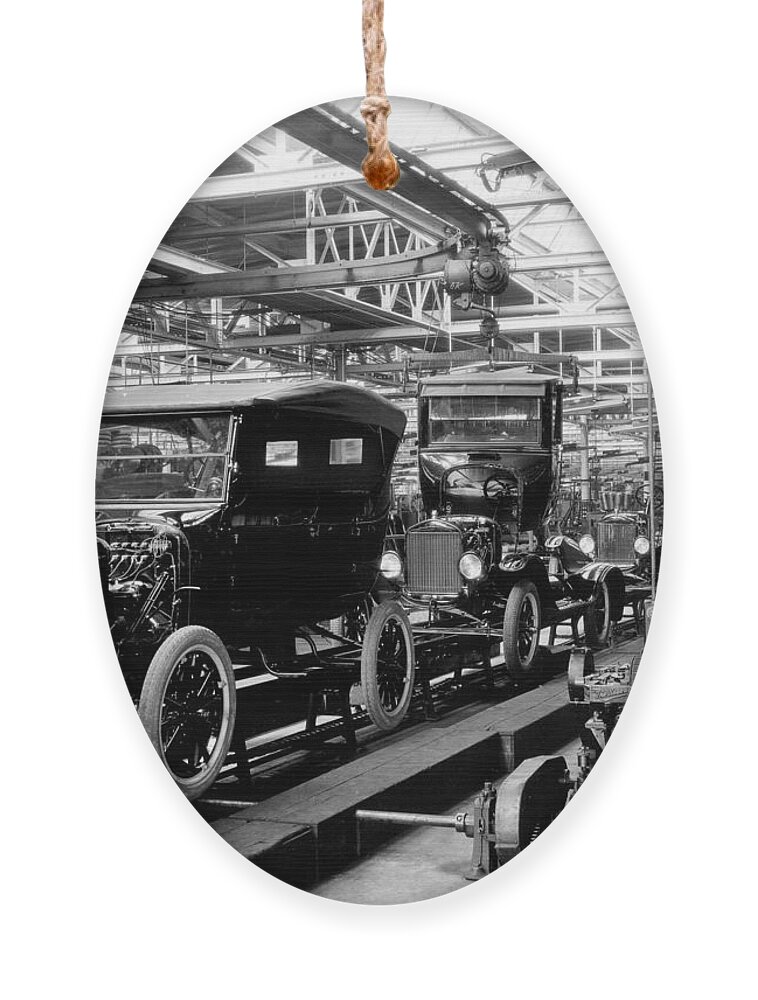 Technology Ornament featuring the photograph Ford Model T Assembly Line, 1920s by Science Source