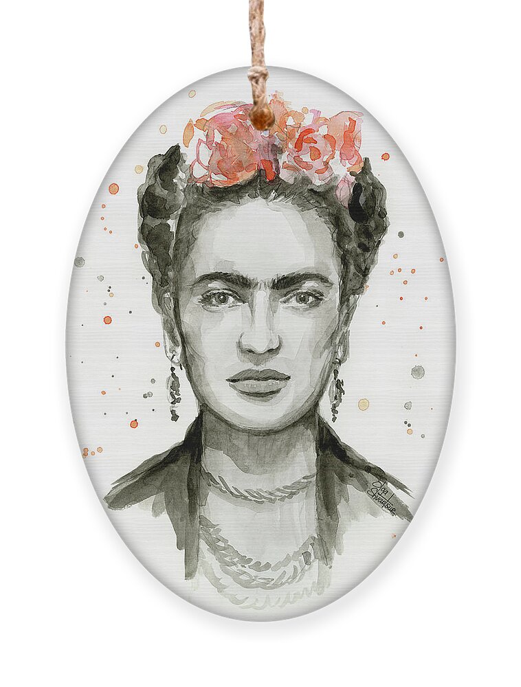 Frida Kahlo Ornament featuring the painting Frida Kahlo Portrait by Olga Shvartsur