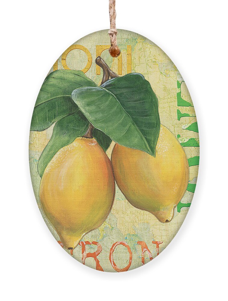 Lemon Ornament featuring the painting Froyo Lemon by Debbie DeWitt