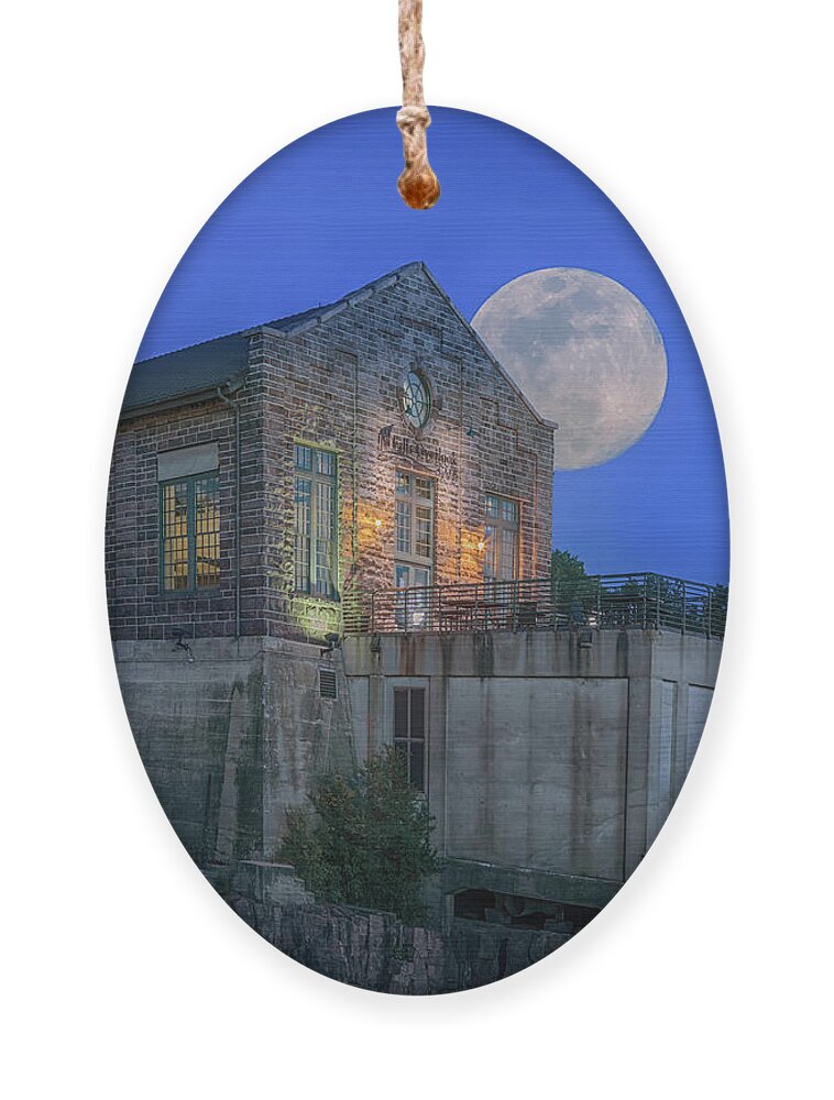 Full Moon Ornament featuring the photograph Full Moon at Falls Overlook by Susan Rissi Tregoning