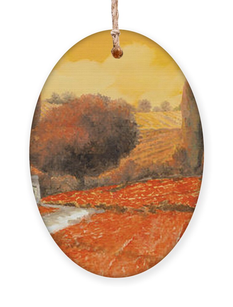 Tuscany Ornament featuring the painting il fuoco della Toscana by Guido Borelli