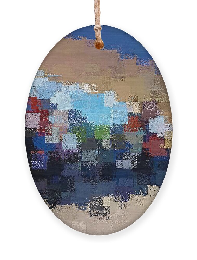 Blue Ornament featuring the digital art The Overpass by David Manlove