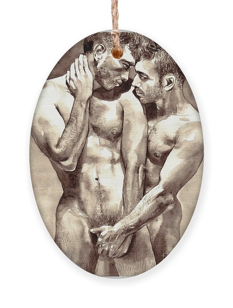 Love Ornament featuring the painting Gay Love watercolor by Suzann Sines