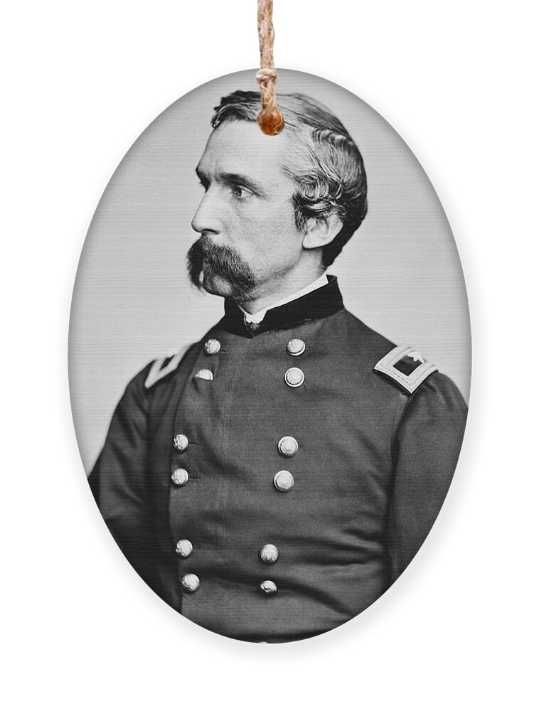 Joshua Lawrence Chamberlain Ornament featuring the photograph General Joshua Chamberlain by War Is Hell Store