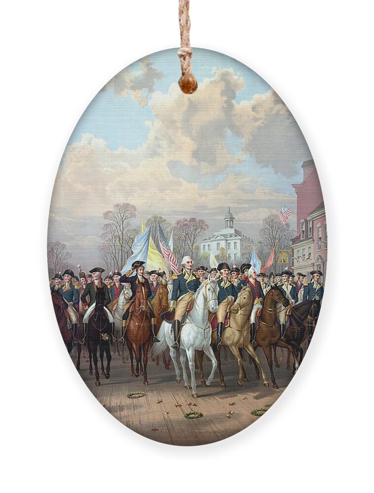 George Washington Ornament featuring the painting General Washington Enters New York by War Is Hell Store