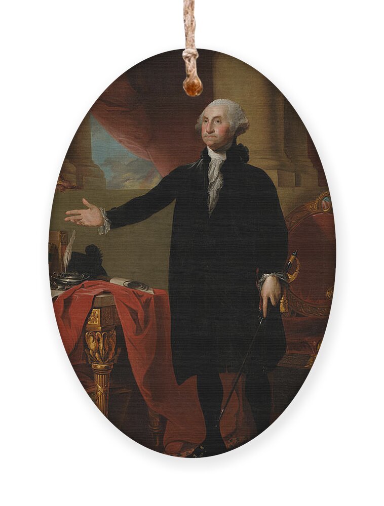 George Washington Ornament featuring the painting George Washington Lansdowne Portrait by War Is Hell Store