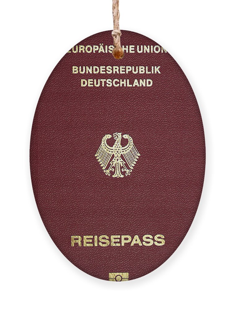 “passports” Collection Serge Averbukh Ornament featuring the digital art German Passport Cover by Serge Averbukh