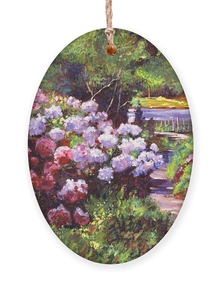 Roses Ornament featuring the painting Glorious Blooms by David Lloyd Glover
