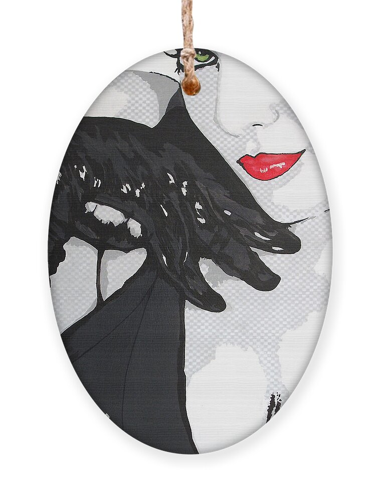 Pinup Ornament featuring the painting Gloves and a Smile by Dale Loos Jr