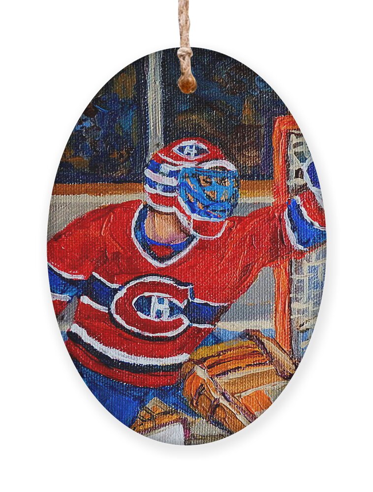 Goalie Makes The Save Stanley Cup Playoffs Ornament by Carole