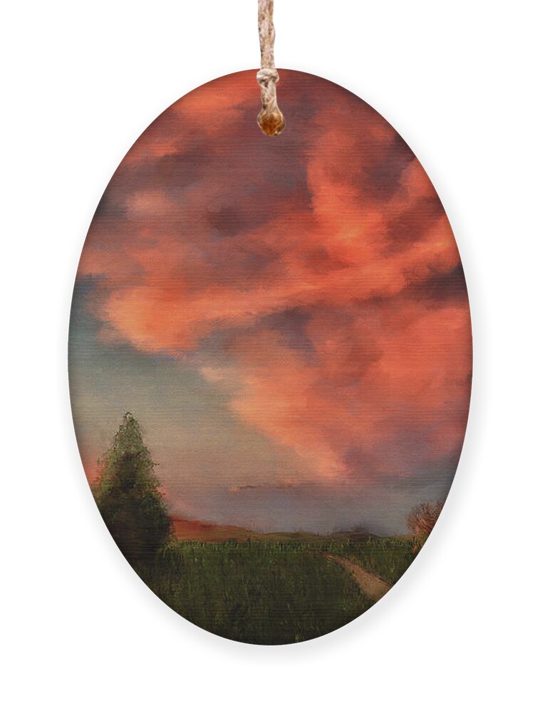 Sunset Ornament featuring the digital art Going Home by Lois Bryan