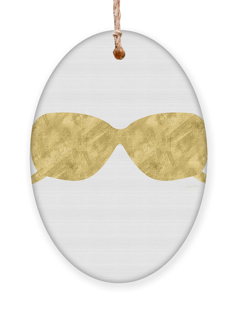 Sunglasses Ornament featuring the mixed media Gold Shades- Art by Linda Woods by Linda Woods