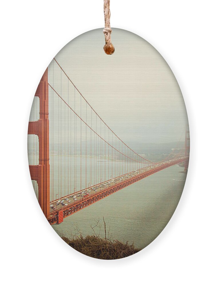 Golden Gate Ornament featuring the photograph Golden Gate Bridge by Ana V Ramirez