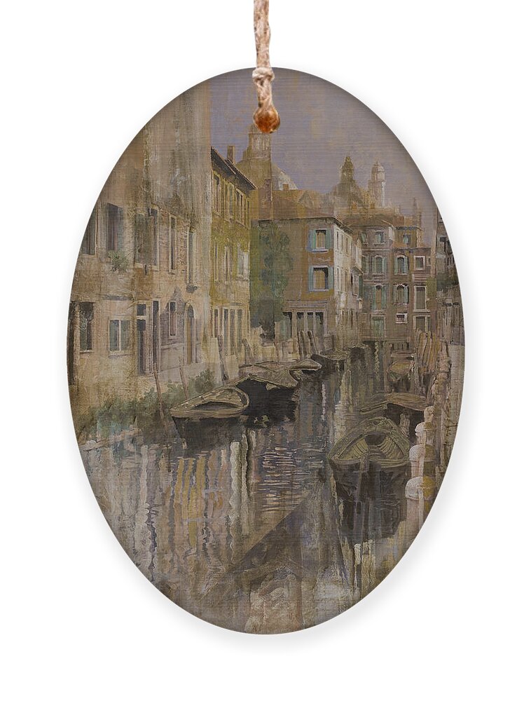 Venice Ornament featuring the painting Golden Venice by Guido Borelli