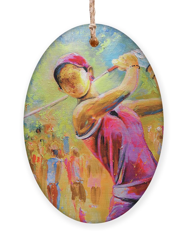 Sports Ornament featuring the painting Golf Attitude by Miki De Goodaboom
