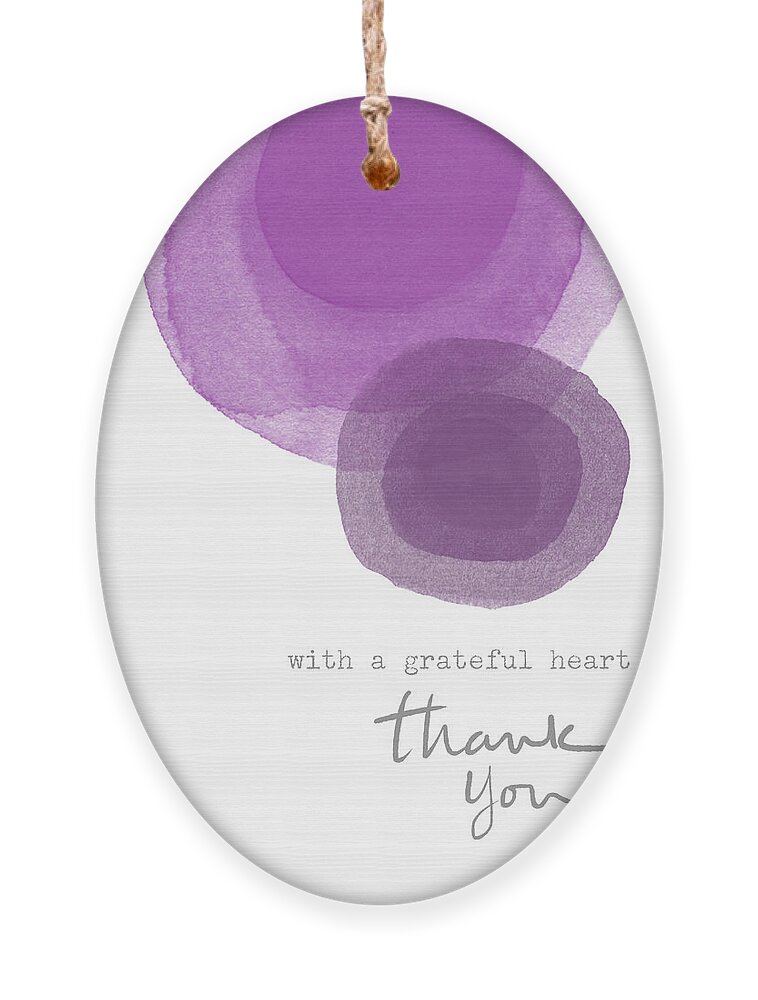 Gratitude Ornament featuring the mixed media Grateful Heart Thank You- Art by Linda Woods by Linda Woods