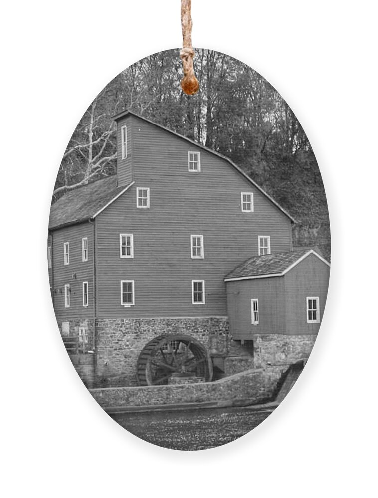 Clinton Ornament featuring the photograph Gray Autumn at the Old Mill in Clinton by Christopher Lotito