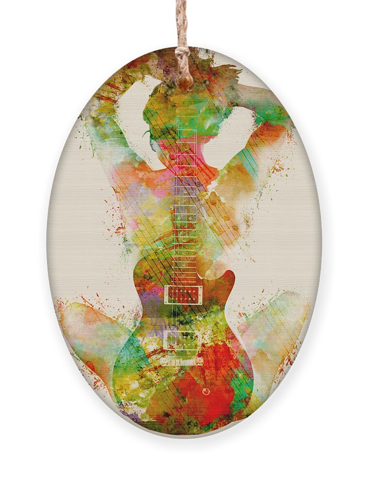 Guitar Ornament featuring the digital art Guitar Siren by Nikki Smith