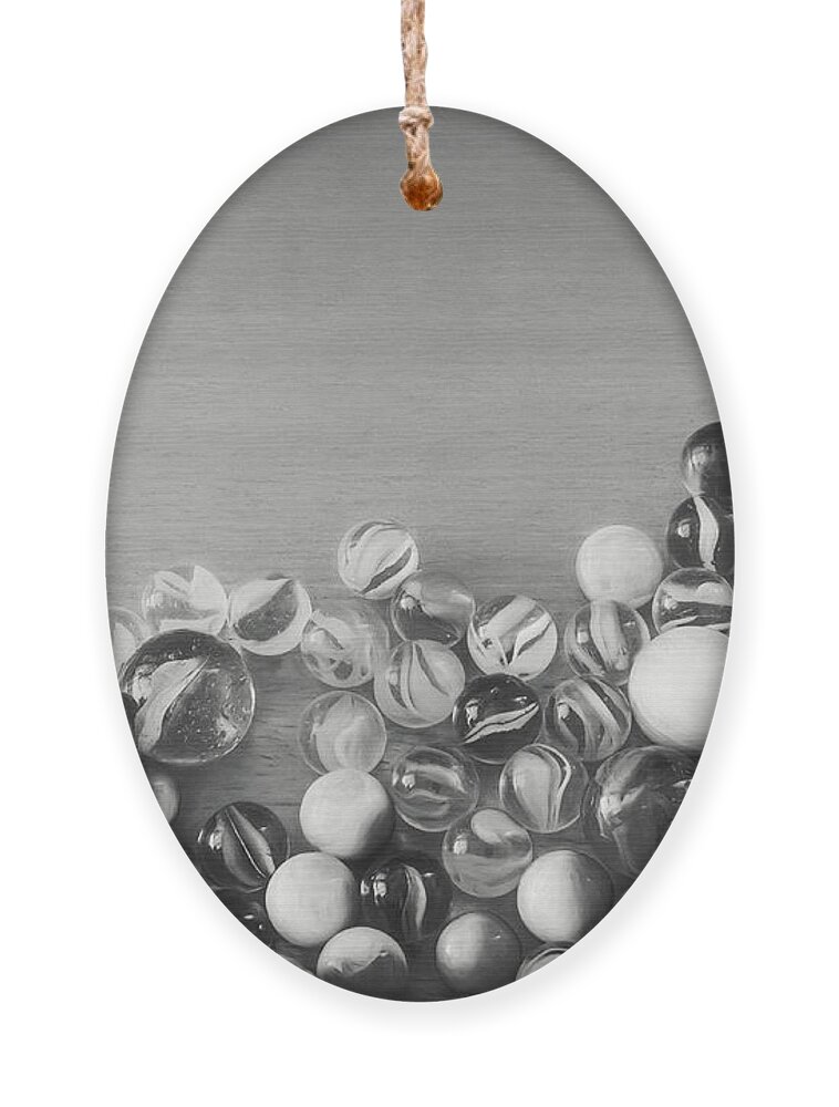 Black And White Ornament featuring the photograph Half My Marbles by Scott Norris