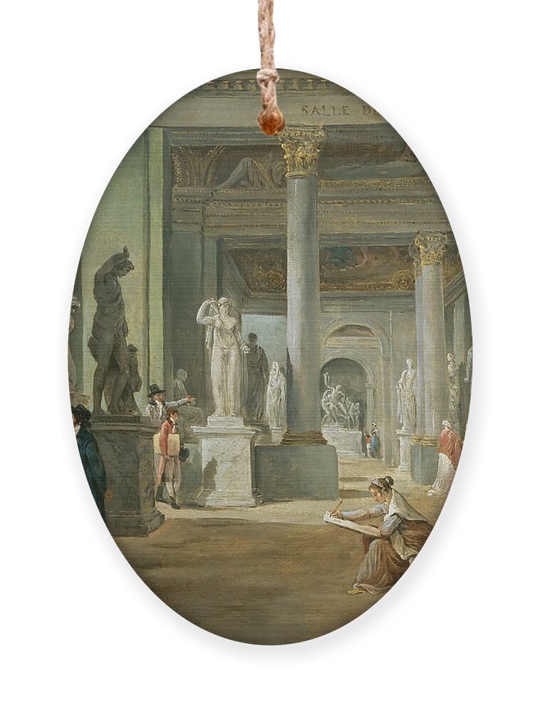 Hubert Robert Ornament featuring the painting Hall of Seasons at the Louvre by Hubert Robert