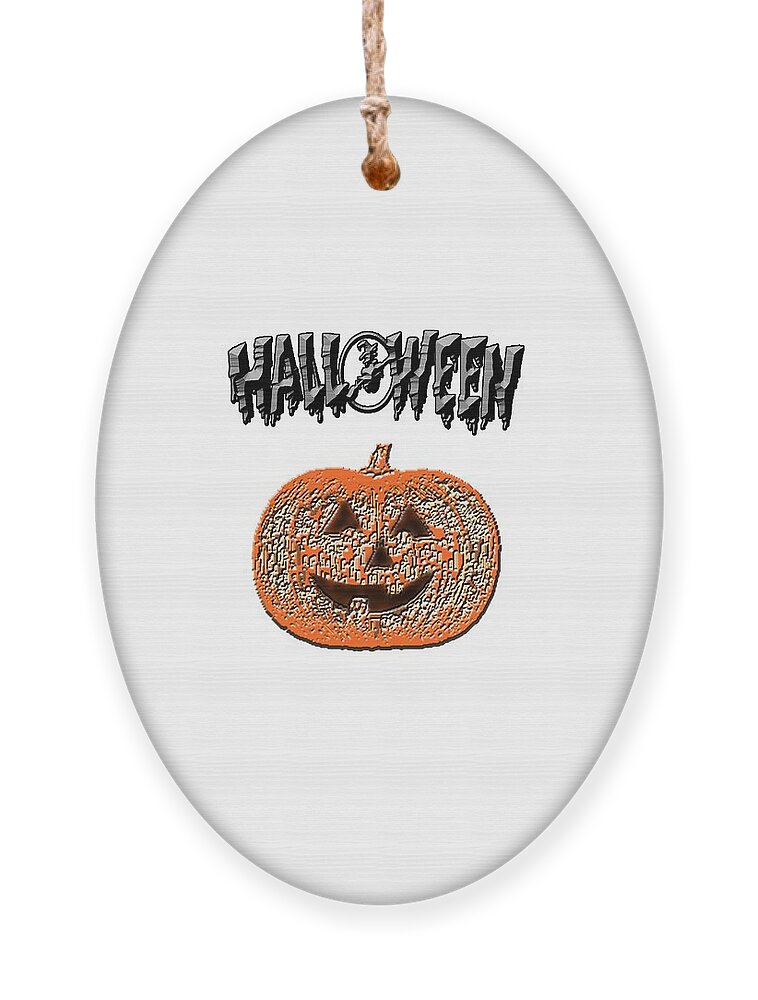 Halloween Ornament featuring the digital art Halloween Pumpkin by Judy Hall-Folde