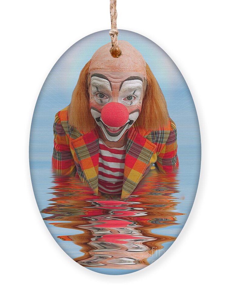 Clown Ornament featuring the photograph Happy Clown A173323 5x7 by Rolf Bertram