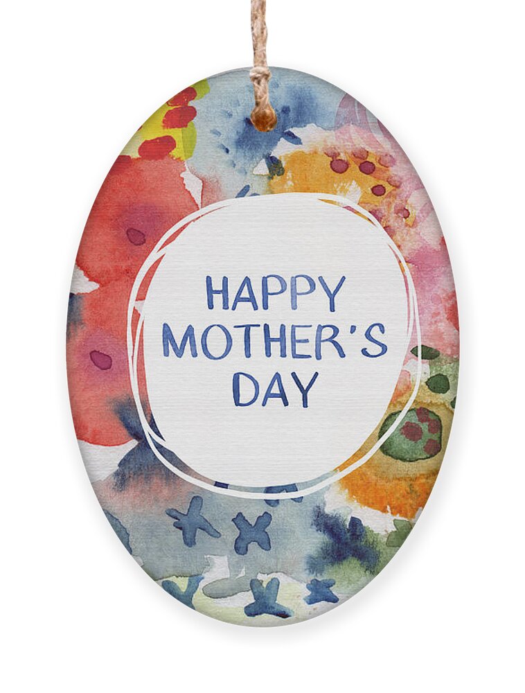 Mom Ornament featuring the painting Happy Mothers Day Watercolor Garden- Art by Linda Woods by Linda Woods