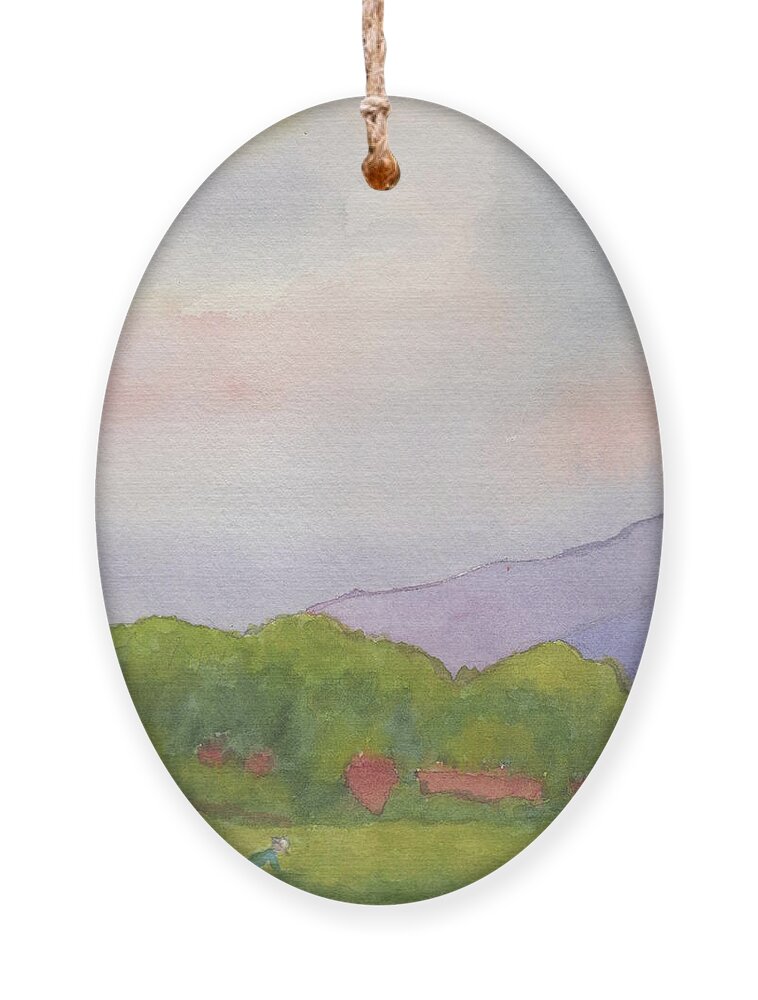 Watercolor Ornament featuring the painting Harvest Time by Marcy Brennan