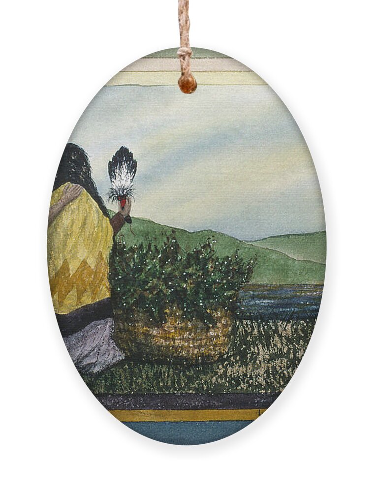 Landscape Ornament featuring the painting Harvest Blessing by Lynda Hoffman-Snodgrass
