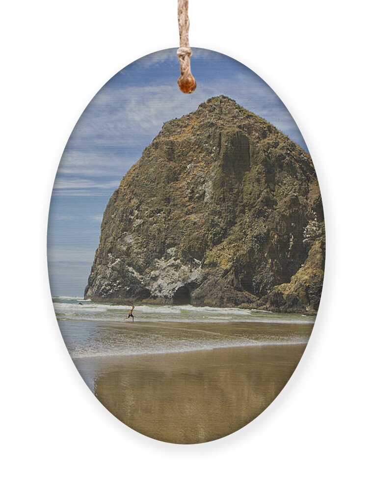 Cannon Beach Ornament featuring the photograph Haystack Rock 0258 by Tom Kelly
