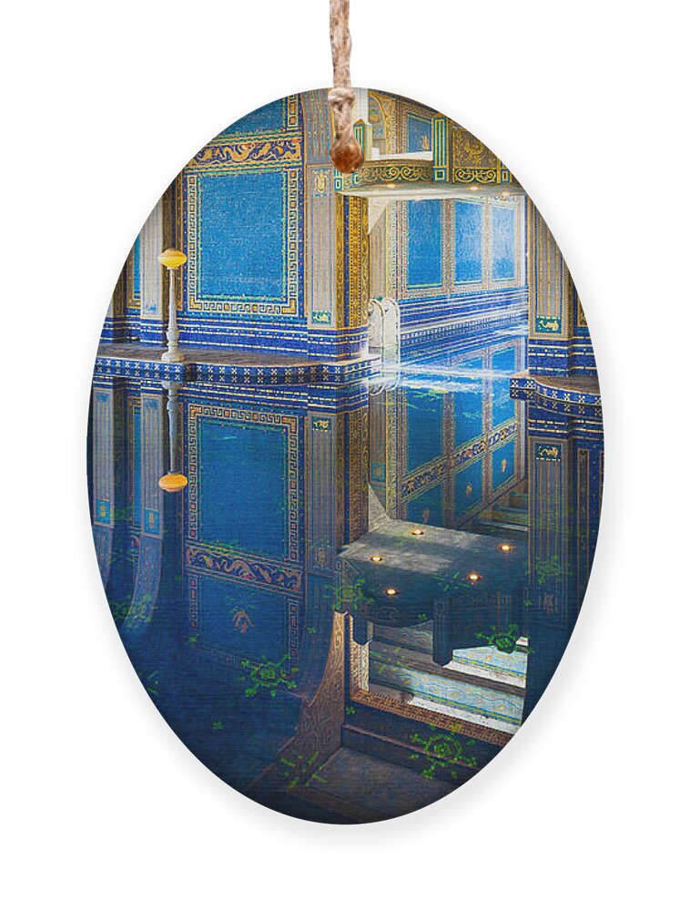 America Ornament featuring the photograph Hearst Pool by Inge Johnsson