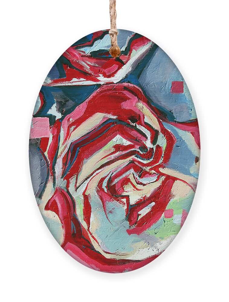 Florals Ornament featuring the painting Heartfelt Rose by John Gholson