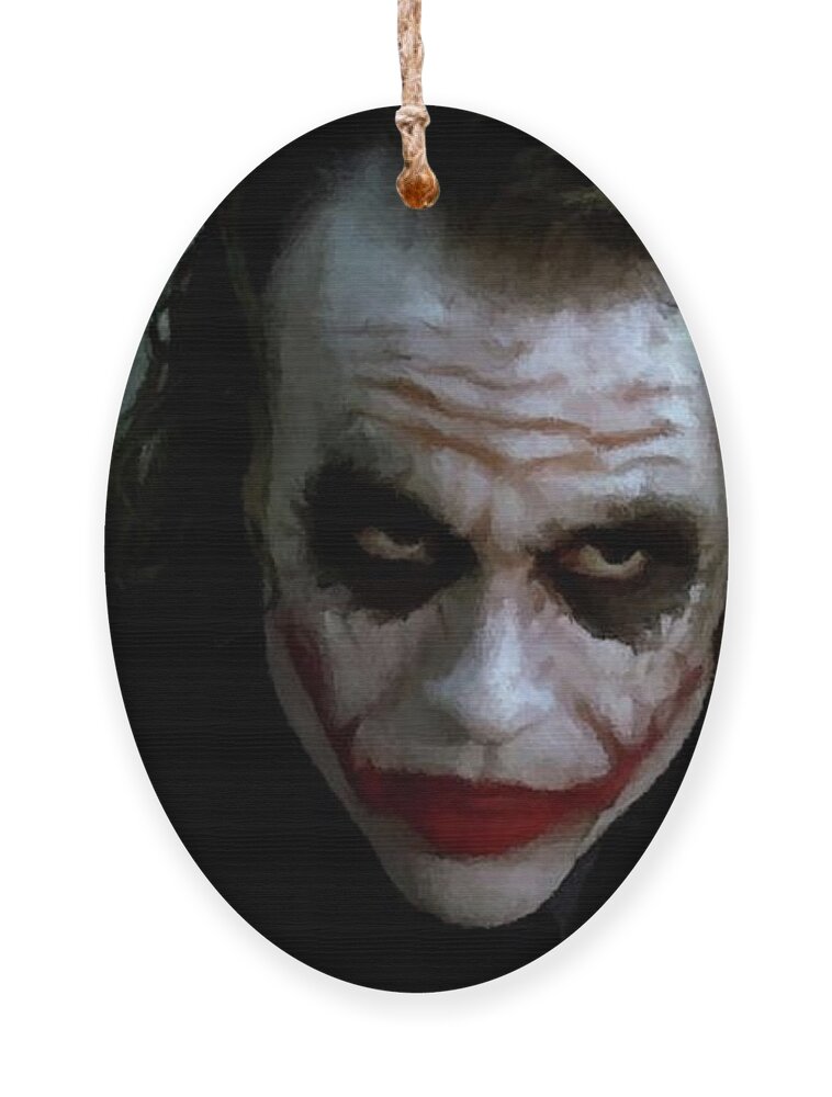 Heath Ledger Ornament featuring the photograph Heath Ledger Joker Why So Serious by David Dehner