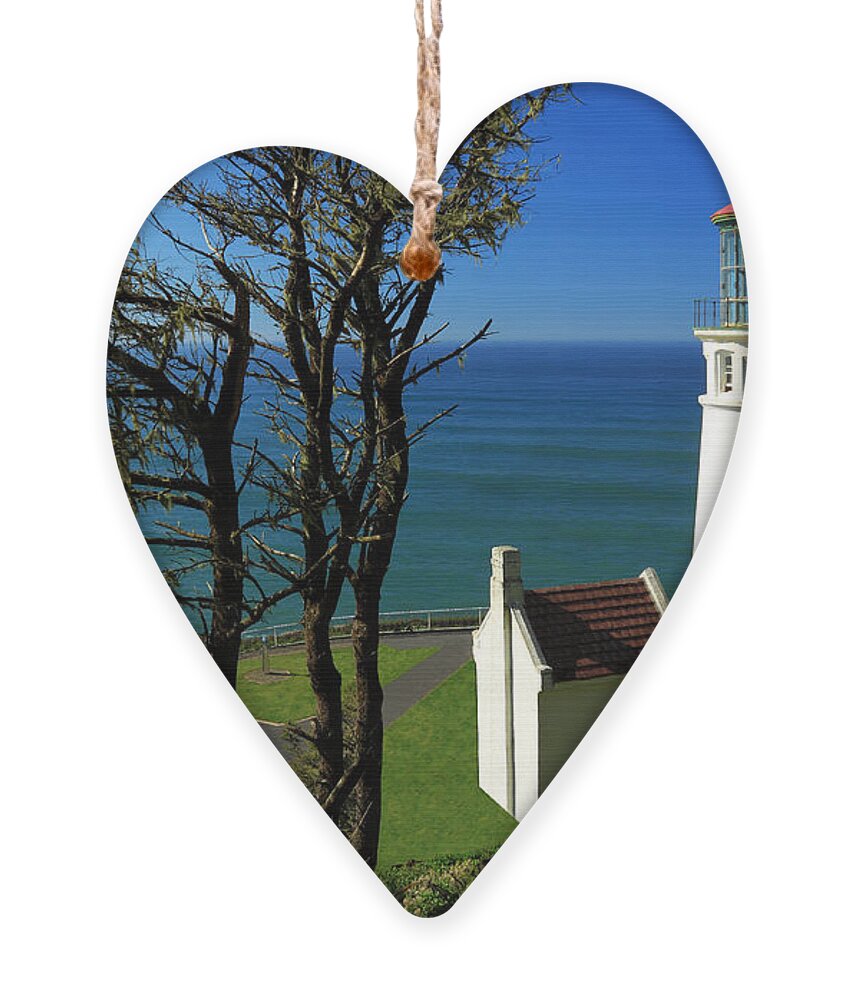 Lighthouse Ornament featuring the photograph Heceta Head Lighthouse by James Eddy