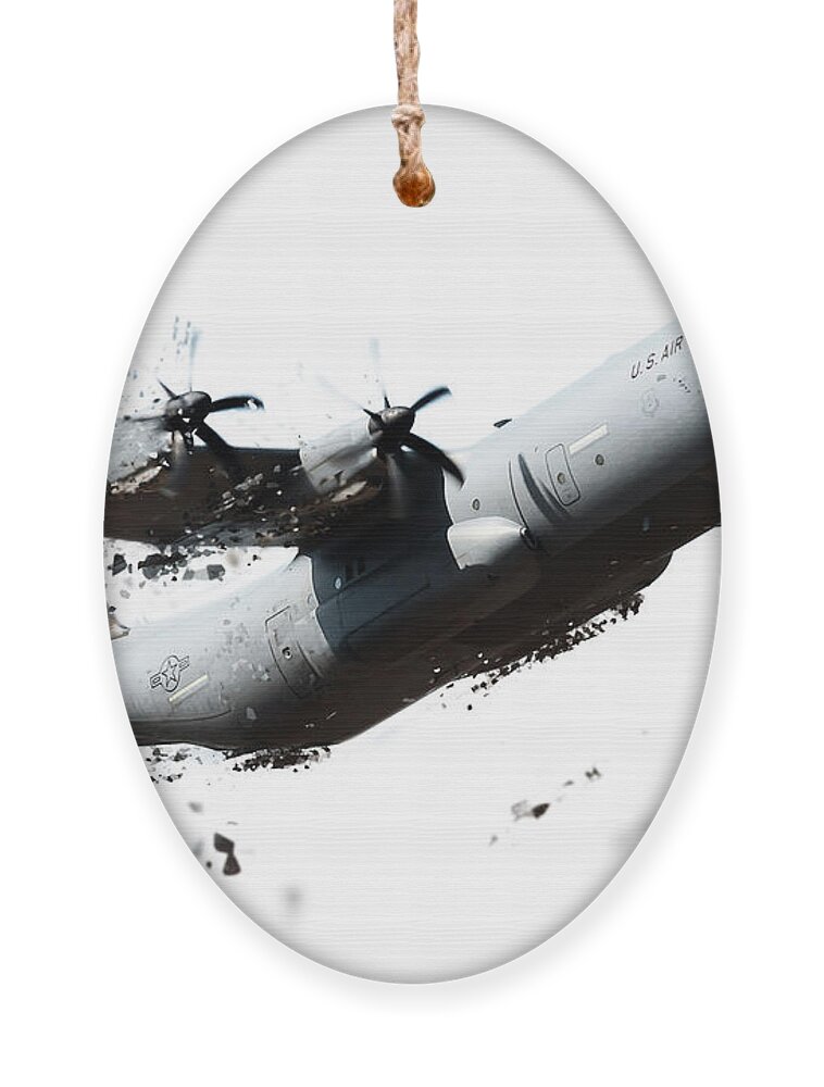 C130 Ornament featuring the digital art Hercules Shatter by Airpower Art