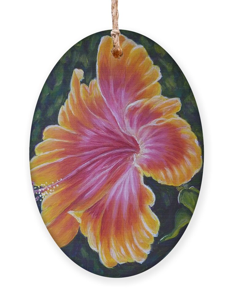 Hybiscus Ornament featuring the painting Hibiscus by Amelie Simmons