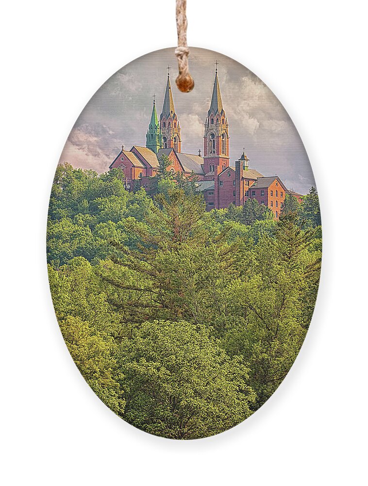 Holy Hill Ornament featuring the photograph High Atop Holy Hill by Susan Rissi Tregoning