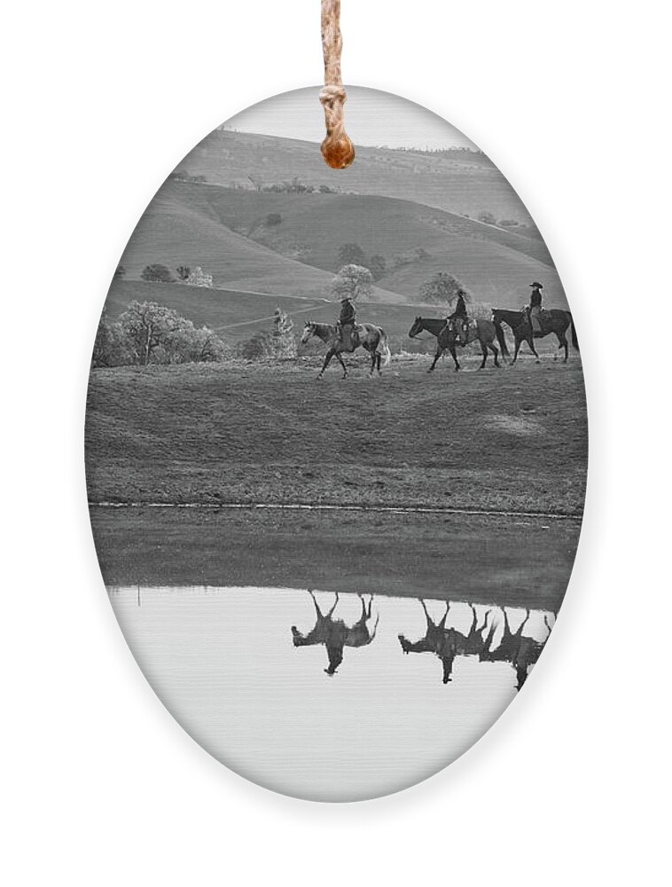 Cowboys Ornament featuring the photograph Horseback Landscape by Ana V Ramirez