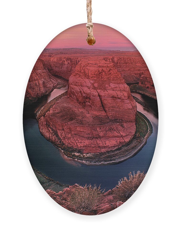 Dave Welling Ornament featuring the photograph Horshoe Bend Sunrise Glenn Canyon National Recreation Area Arizona by Dave Welling