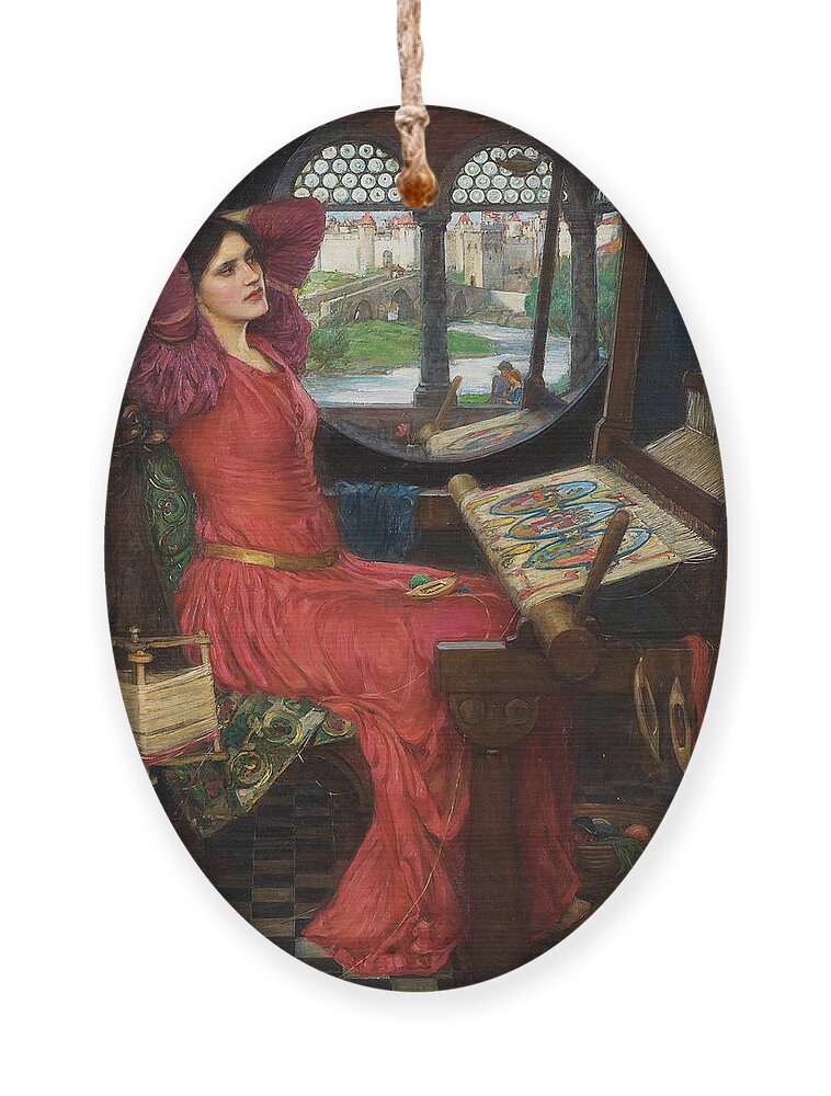 Pre-raphaelite Ornament featuring the painting I am Half sick of Shadows said the Lady of Shalott by John William Waterhouse