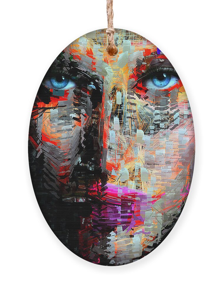 Art Ornament featuring the digital art I Got My Eyes On You by Rafael Salazar