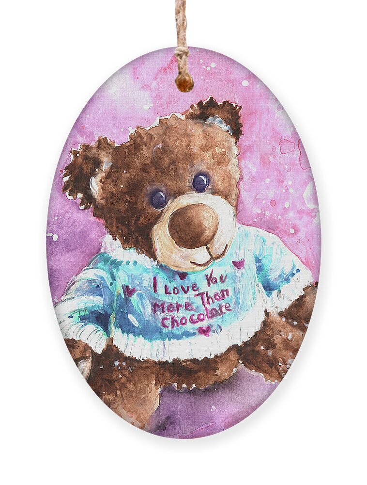 Truffle Mcfurry Ornament featuring the painting I Love You More Than Chocolate by Miki De Goodaboom