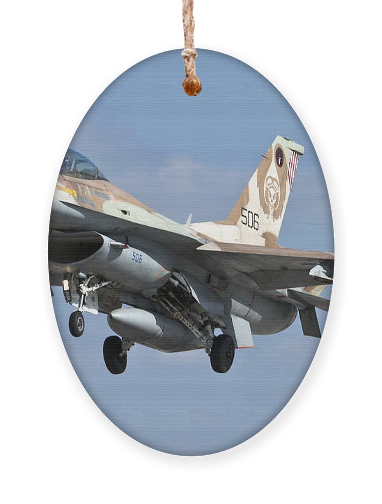 Israel Ornament featuring the photograph IAF F-16C Fighter by Nir Ben-Yosef