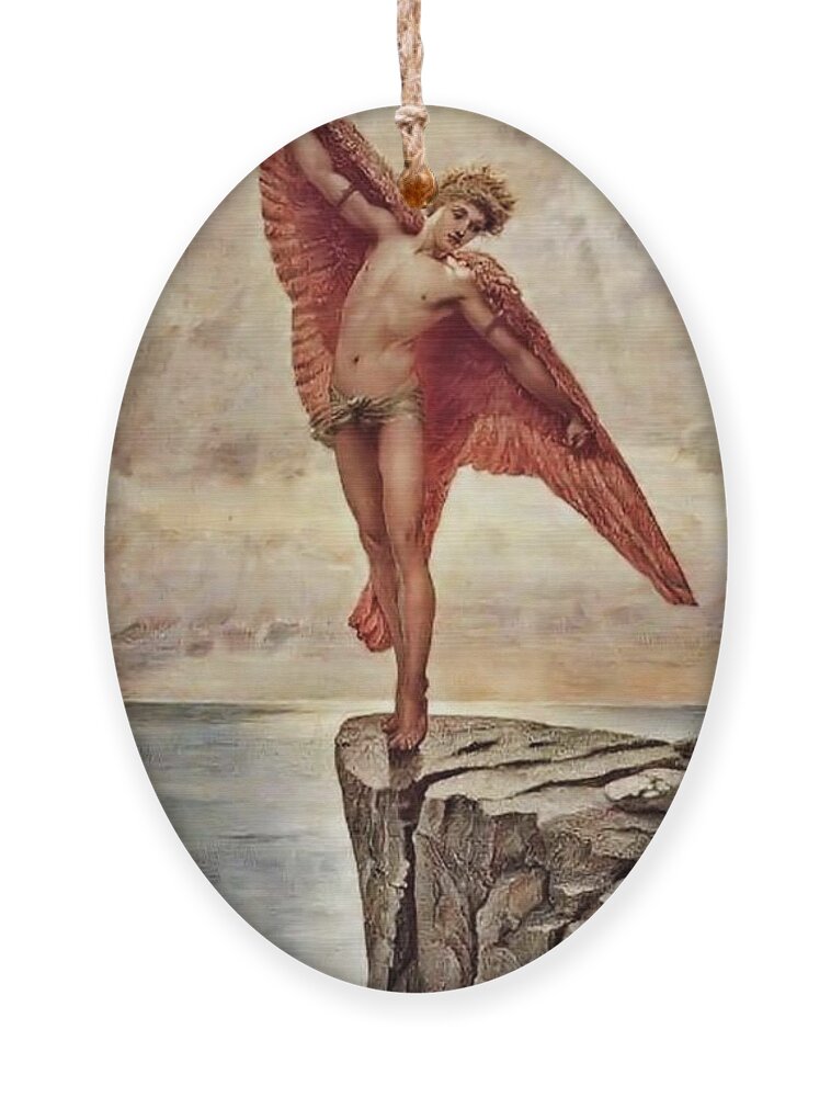 William Blake Richmond Ornament featuring the painting Icarus by Richmond by William Blake Richmond