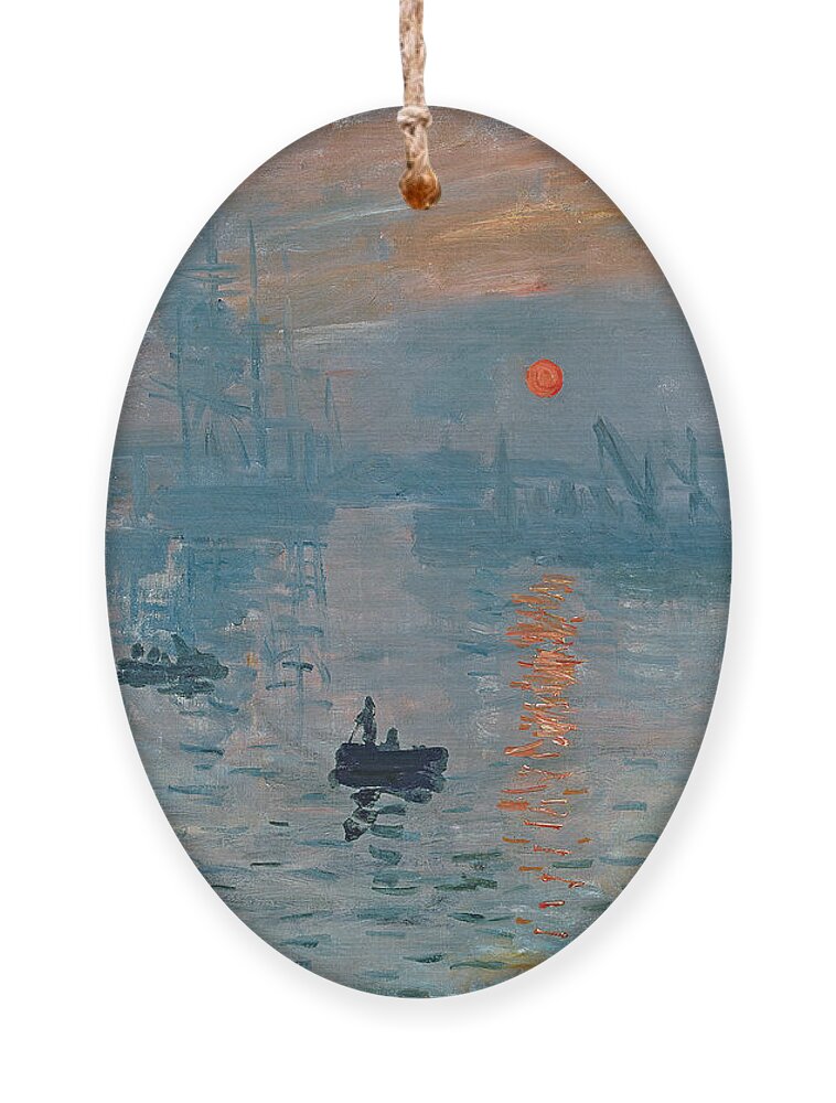 Impression Ornament featuring the painting Impression Sunrise by Claude Monet