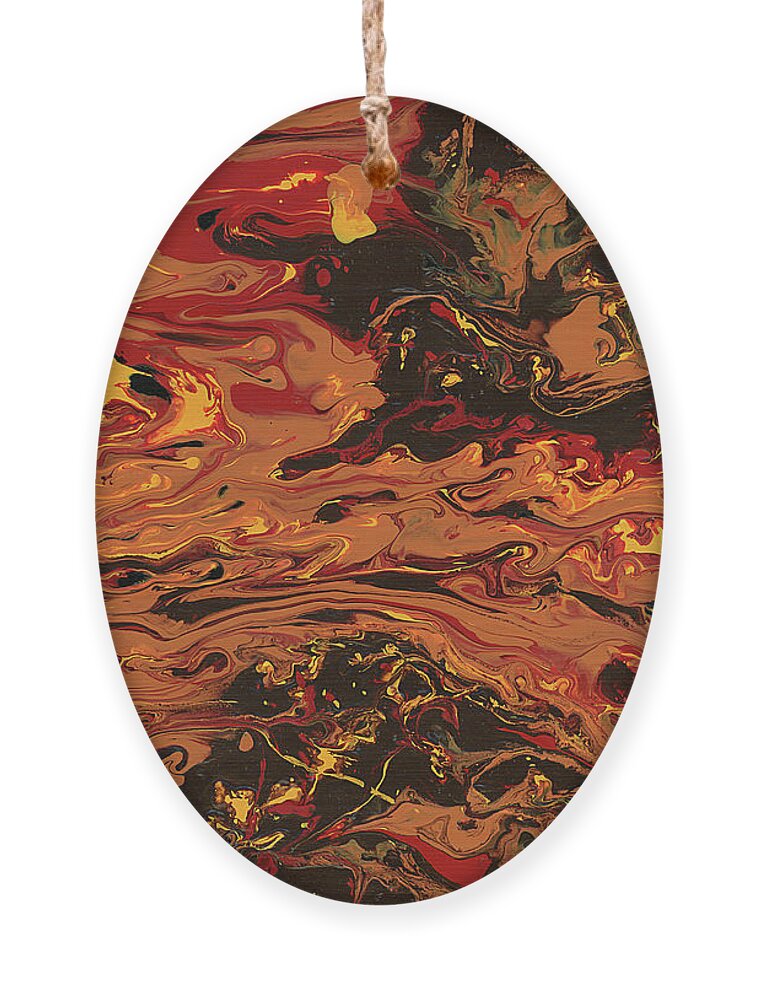 Abstract Ornament featuring the painting In Flames by Matthew Mezo