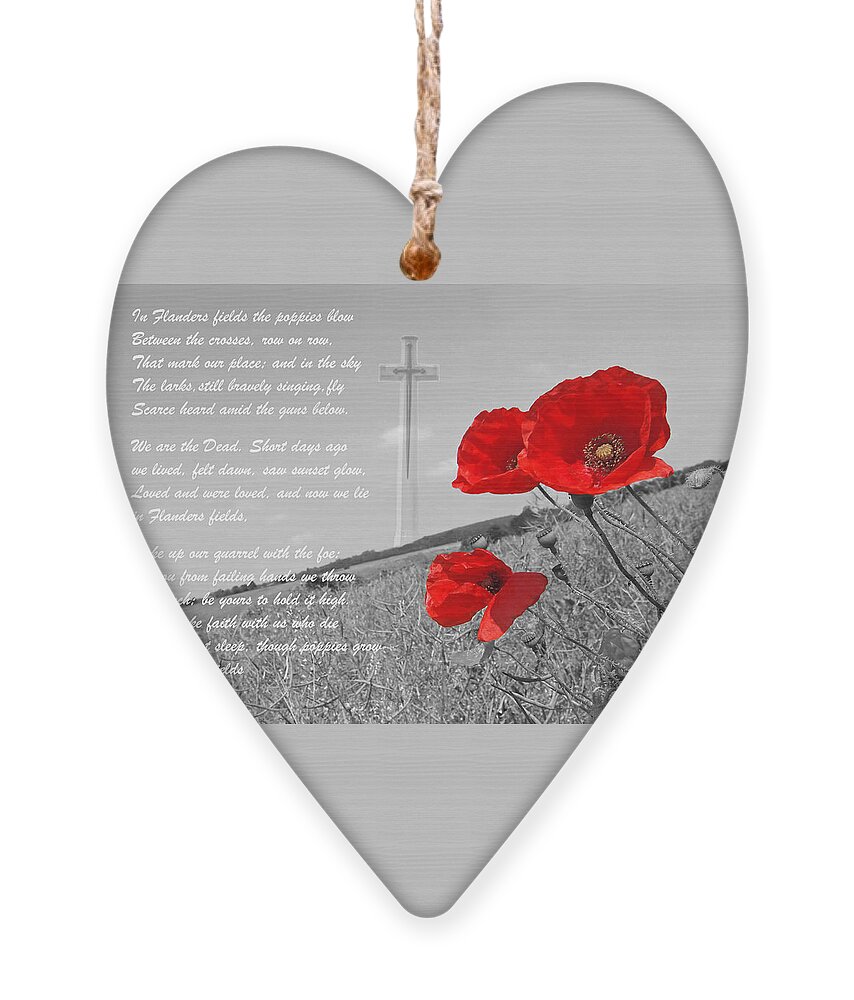 Poppy Field Ornament featuring the photograph In Flanders Fields by Gill Billington